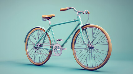 Fototapeta premium classic bike with beautiful color, white background