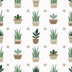 Seamless pattern with goshki plants in green and beige colours