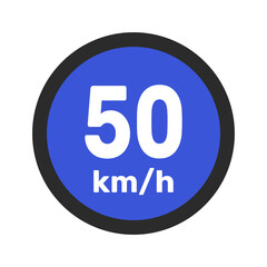 Speed limit sign 50 km h icon vector illustration sign background