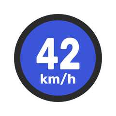 Speed limit sign 42 km h icon vector illustration sign background