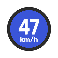 Fototapeta premium Speed limit sign 47 km h icon vector illustration sign background