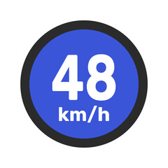 Speed limit sign 48 km h icon vector illustration sign background
