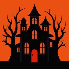 halloween house with bats