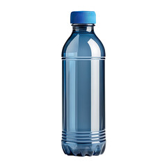 Fototapeta premium A reusable plastic water bottle with a blue cap, perfect for staying hydrated during exercise and travel. Eco-friendly and practical. isolated on a white background