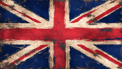 Fototapeta premium Distressed union jack flag with vintage texture