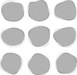 Monochrome fluid shape set for frames, callouts and backgrounds