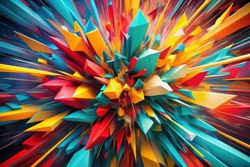 Vivid Geometric Shards Explosion