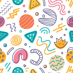 Abstract pattern with colorful shapes and lines