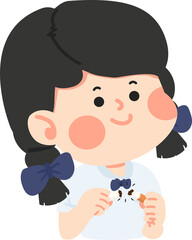 Kid girl breaking cigarette student cartoon