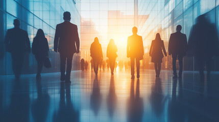 Silhouettes of business people  network