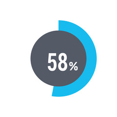 Circle percentage diagrams 58% icon vector ready to use for web design, user interface for business