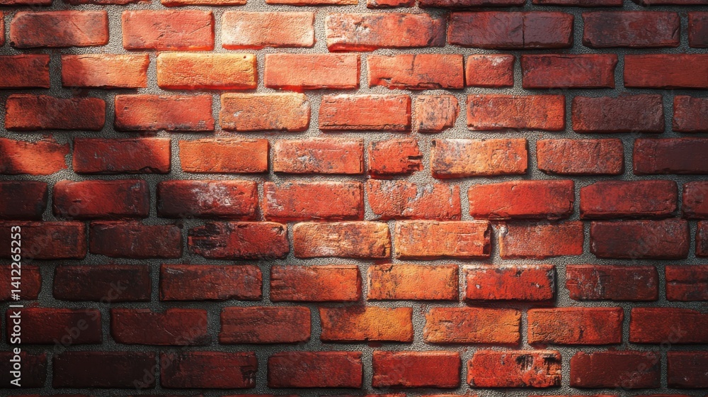 Poster copy space poster mockup for motion picture with red bricks. 3d rendering.