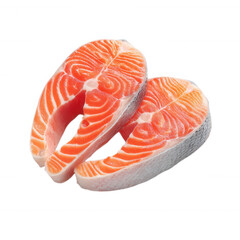Fresh Raw Salmon Fillet Meat Slice Isolated Healthy Seafood on Cutout Transparent Background