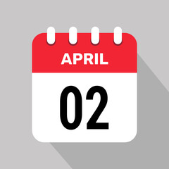 2 april calendar icon vector illustration graphic design