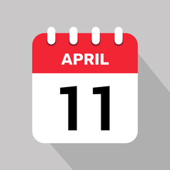 11 april calendar icon vector illustration graphic design