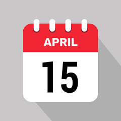 15 april calendar icon vector illustration graphic design