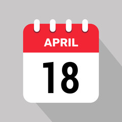18 april calendar icon vector illustration graphic design