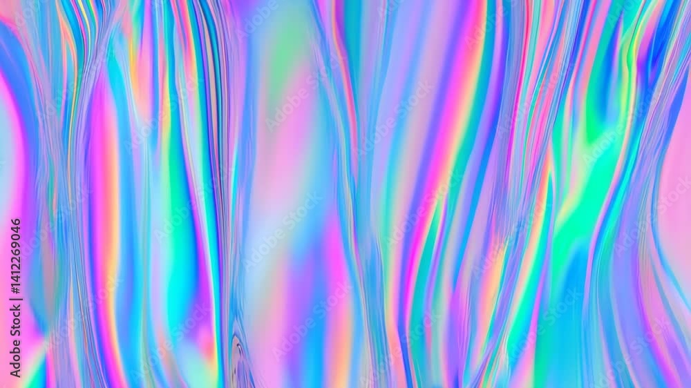 Poster a stunning display of abstract iridescent swirls featuring vibrant colors in a fluid and dreamlike p