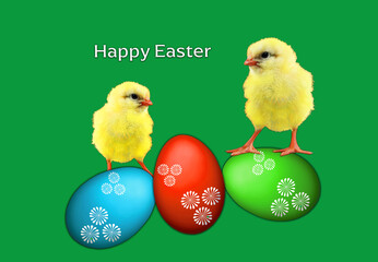 Wielkanoc, pocztówka z pisankami © EwaAF