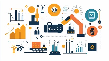 Smart factory automation illustration