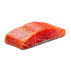 Fresh Raw Salmon Fillet Meat Slice Isolated Healthy Seafood on Cutout Transparent Background