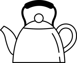 black and white icon of a tea kettle