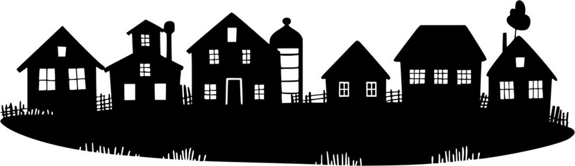 Naklejka premium Silhouette of Farmhouse style Milk house design, Farmhouse style Milk house vector image