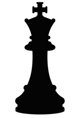 Chess King Piece Silhouette - Strategy Game Icon, Transparent Background