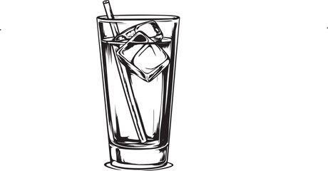 Obraz premium glass filled with water and ice