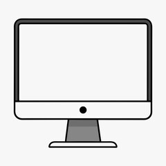 computer monitor with blank screen. Blank Screen Silver Monitor on White Background Perfect for Digital Content Display or User Interface Mockup