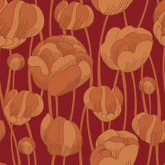 Fall flowers. Ideal for women's and men's clothing, children's clothing, home decor. Vector illustration 