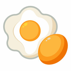 vector illustration of a fried egg