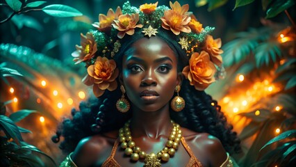 Blossom Glow Yoruba Oshun Golden River Goddess  