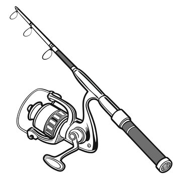 recommend clip art: Fishing rod and reel illustration angling equipment for sport fishing and recreation