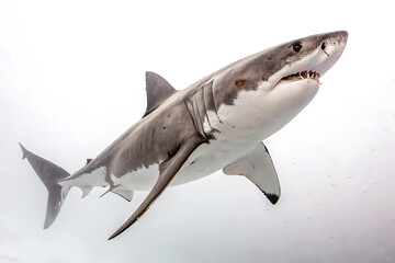 Marine Life Scene Featuring Group of Swimming Sharks
