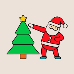 santa claus and christmas tree