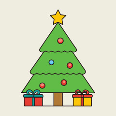 christmas tree with gifts