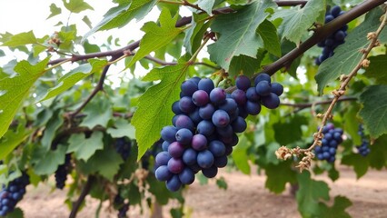 Fototapeta premium bunch of grapes, red grapes in vineyard