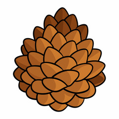 Flat Pinecone Illustration Vector for Seasonal Decoration