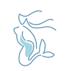 Mermaid Logo Design with Aquatic Creature Having Fish Tail Vector Set