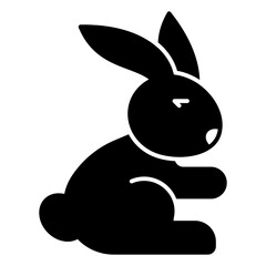Easter rabbit solid icon, easter holiday concept. Vector graphics. Bunny animal sign on white background, glyph style mobile or design.