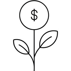 tree with dollar sign, money three