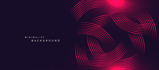 Abstract technology background with glowing curved lines vector.