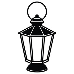 old street lantern on white background