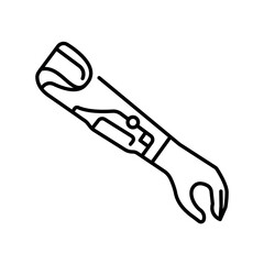 Myoprosthesis black line icons set for digital and print projects.