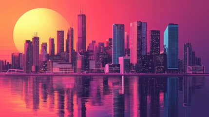 Fototapeta premium futuristic city skyline