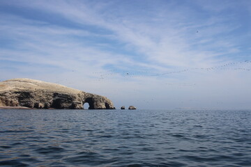 Falaise &Icirc;les Ballestas Voyage au P&eacute;rou Archipel Pisco Oc&eacute;an Pacifique Paysage Panorama