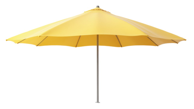 Sunshade's Radiant Canopy: A sunny yellow umbrella, casting a wide, sheltering shade against the bright sky, perfect for a tranquil retreat or a lively outdoor gathering.