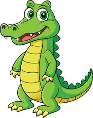 Fototapeta premium Cute Cartoon Alligator Illustration