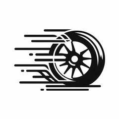 Speeding Wheel in Motion Vector suitable for multimedia project
